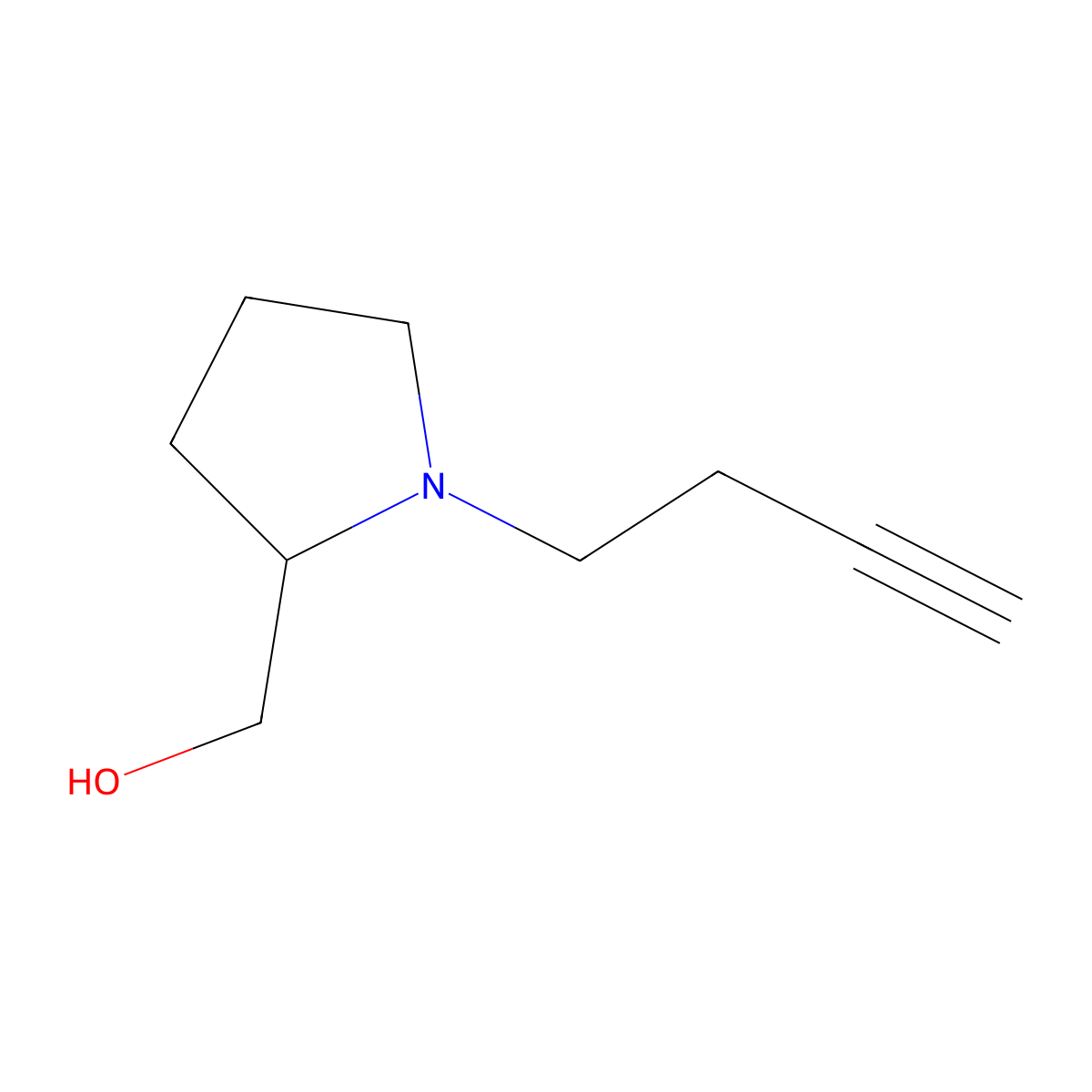 [1-(But-3-yn-1-yl)pyrrolidin-2-yl]methanol molecular structure, CAS 1248474-45-4