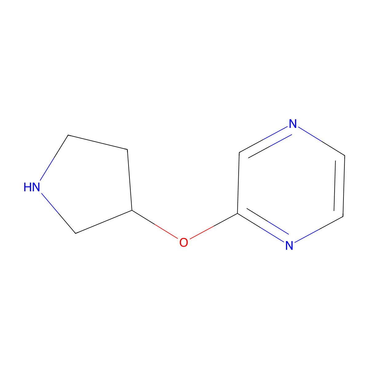 2-(Pyrrolidin-3-yloxy)pyrazine molecular structure, CAS 1248476-28-9