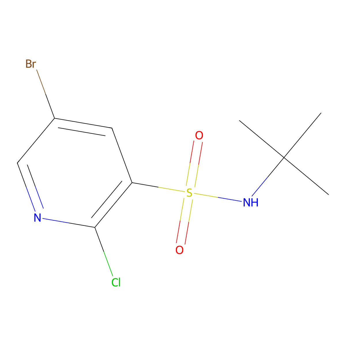 5-Bromo-N-(tert-butyl)-2-chloropyridine-3-sulfonamide molecular structure, CAS 1248478-71-8