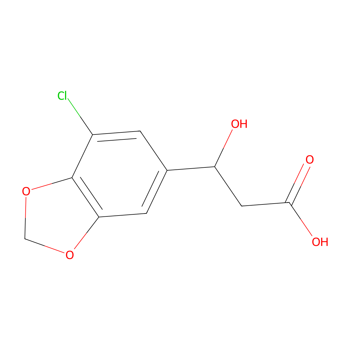 3-(7-Chloro-1,3-dioxaindan-5-yl)-3-hydroxypropanoic acid molecular structure, CAS 1248479-36-8