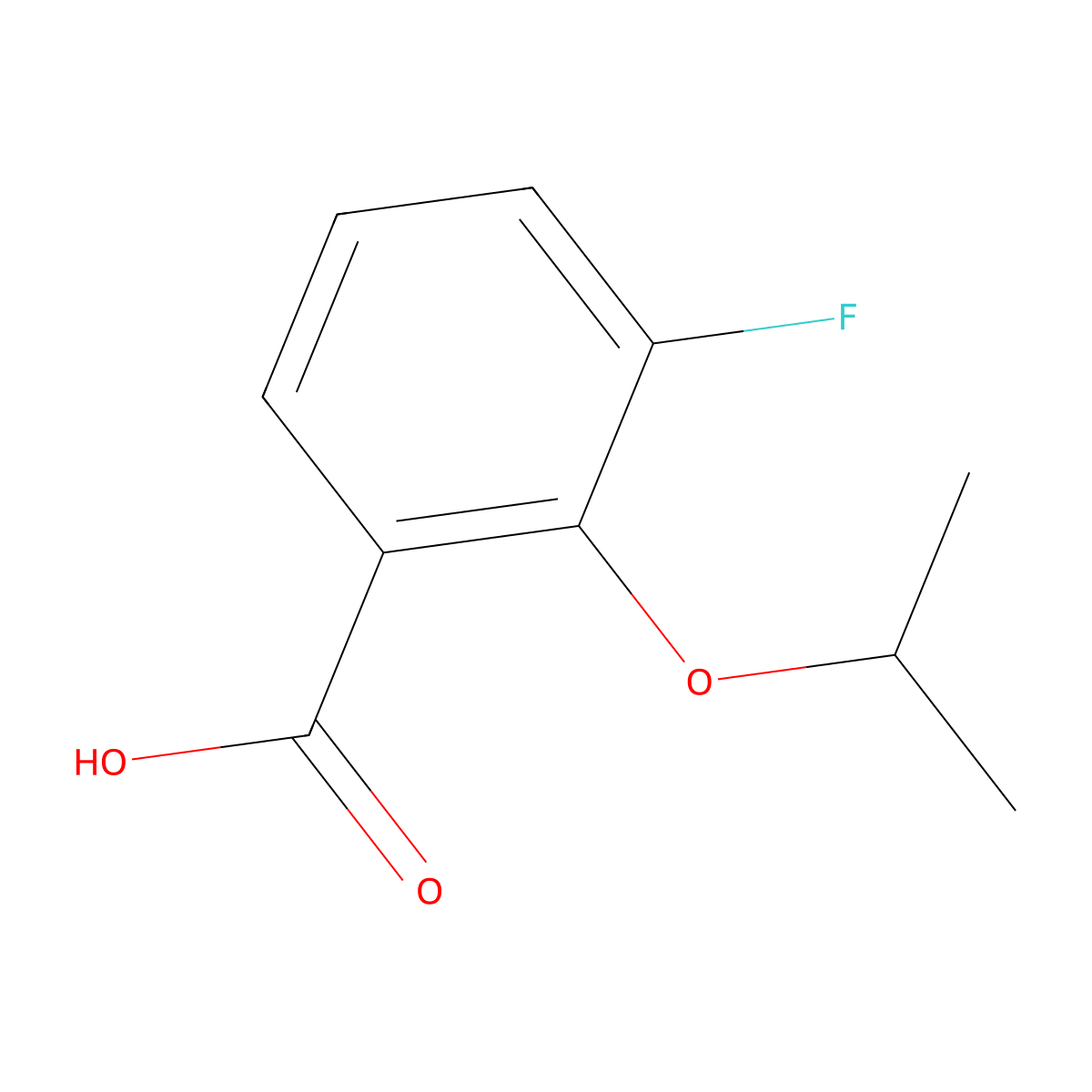3-Fluoro-2-(propan-2-yloxy)benzoic acid molecular structure, CAS 1248479-48-2