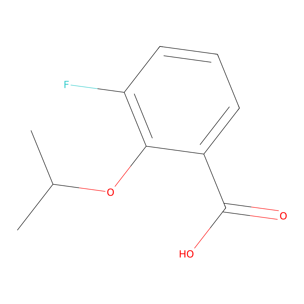 3-Fluoro-2-(propan-2-yloxy)benzoic acid molecular structure, CAS 1248479-48-2