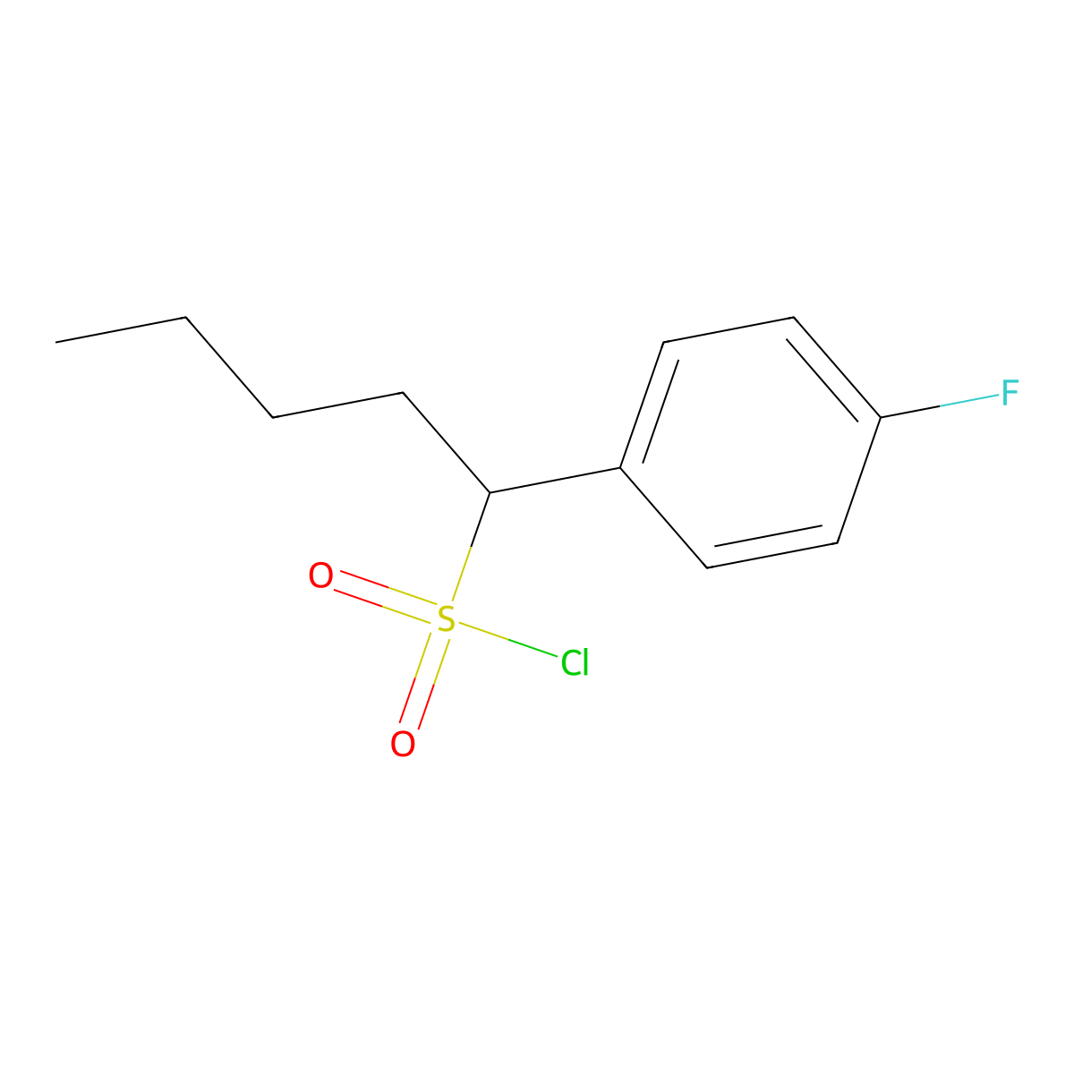 1-(4-Fluorophenyl)pentane-1-sulfonyl chloride molecular structure, CAS 1248480-14-9