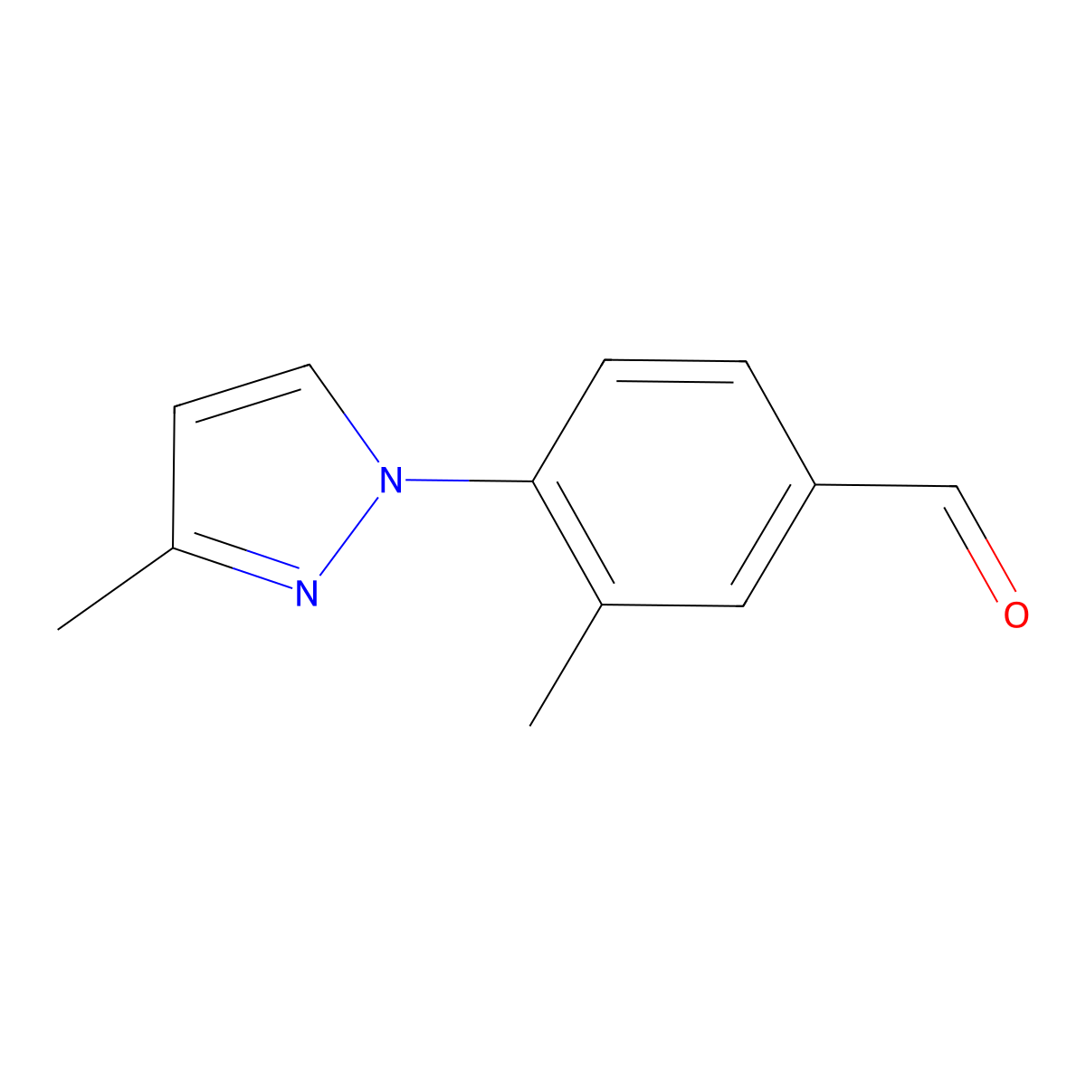 3-Methyl-4-(3-methyl-1H-pyrazol-1-yl)benzaldehyde molecular structure, CAS 1248481-96-0