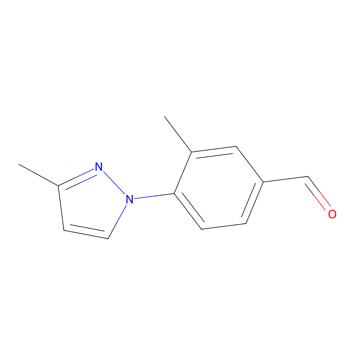 3-Methyl-4-(3-methyl-1H-pyrazol-1-yl)benzaldehyde molecular structure, CAS 1248481-96-0