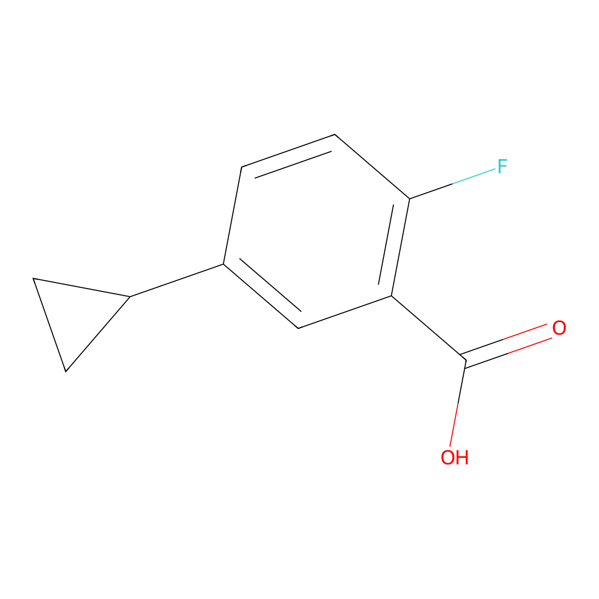 5-Cyclopropyl-2-fluorobenzoic acid molecular structure, CAS 1248482-58-7