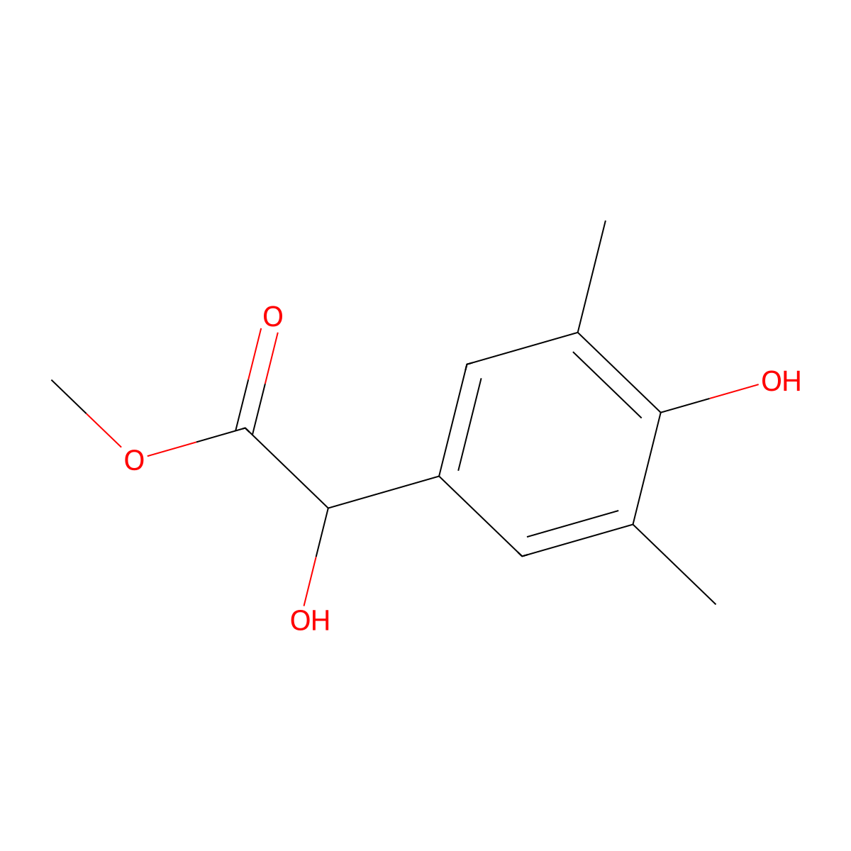 Methyl 2-hydroxy-2-(4-hydroxy-3,5-dimethylphenyl)acetate molecular structure, CAS 1248484-43-6