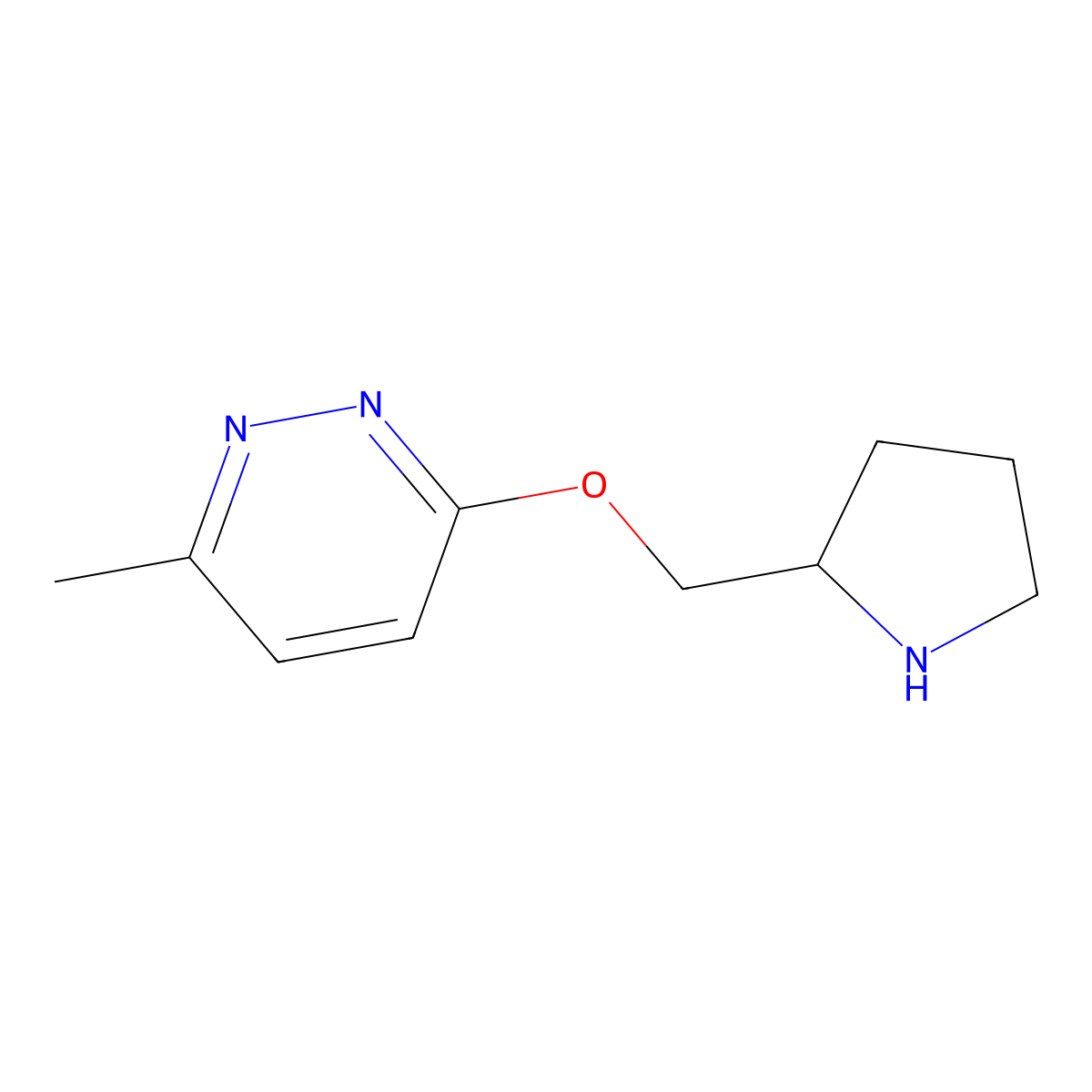 3-Methyl-6-[(pyrrolidin-2-yl)methoxy]pyridazine molecular structure, CAS 1248486-82-9