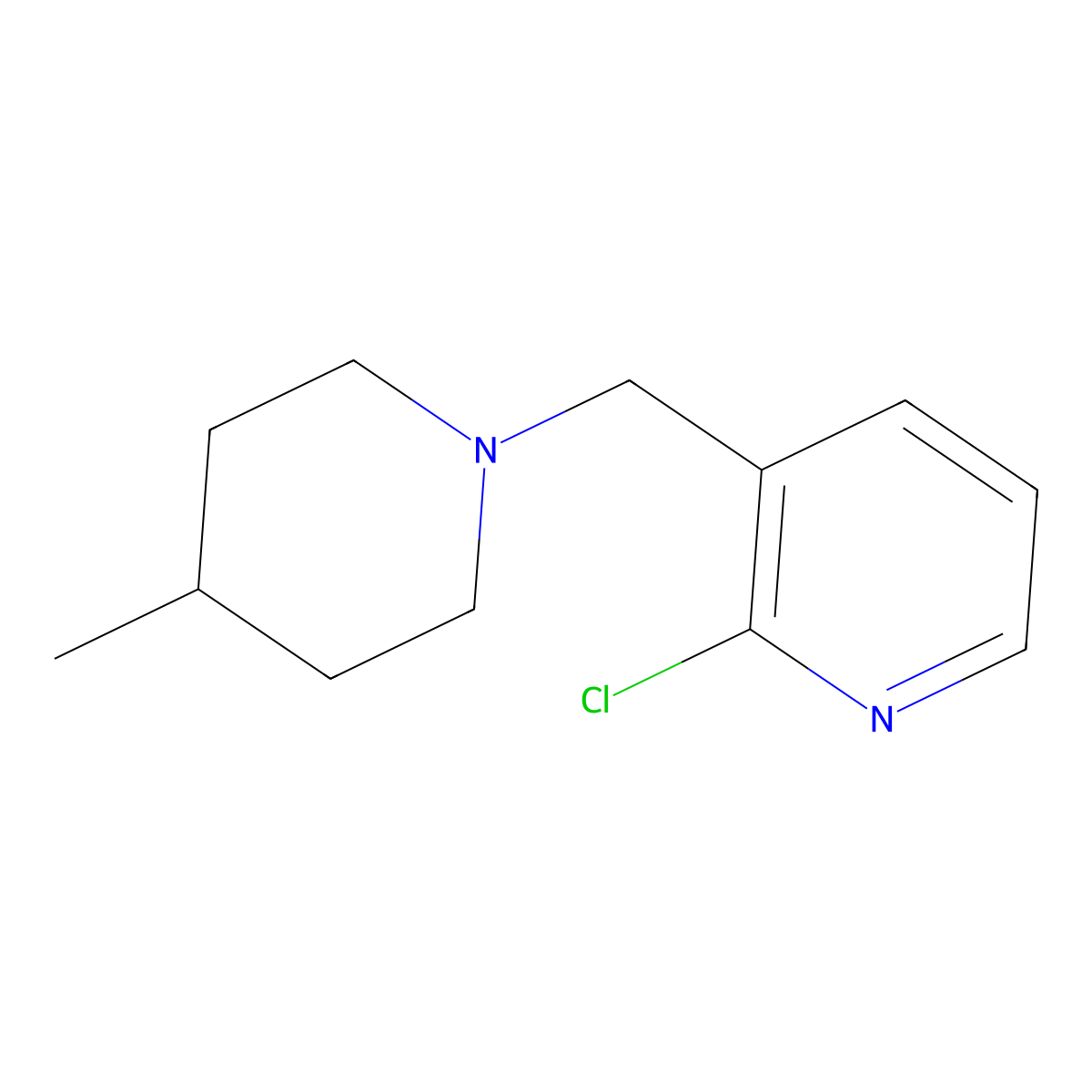 2-Chloro-3-[(4-methylpiperidin-1-yl)methyl]pyridine molecular structure, CAS 1248488-21-2