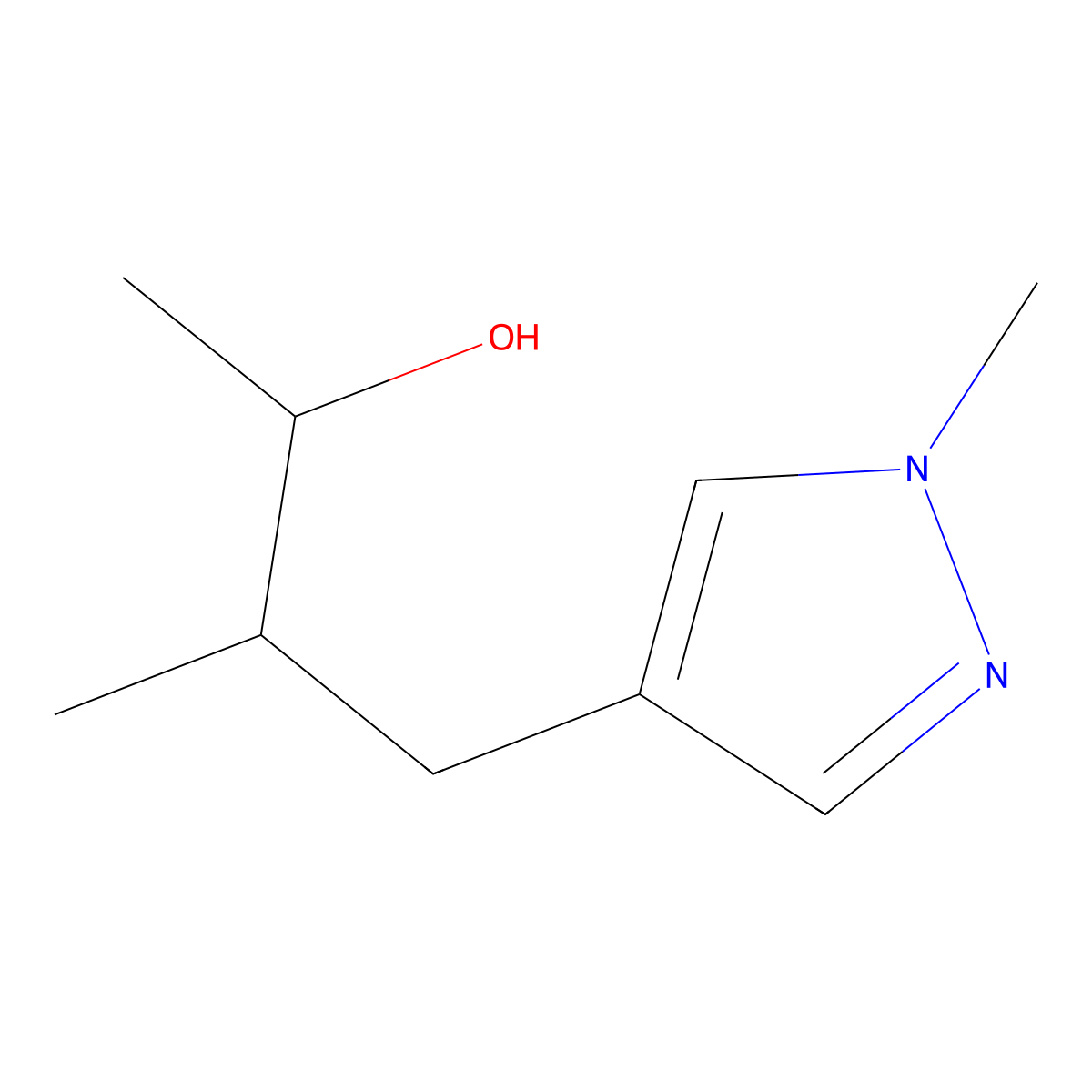 3-methyl-4-(1-methyl-1H-pyrazol-4-yl)butan-2-ol molecular structure, CAS 1248489-58-8