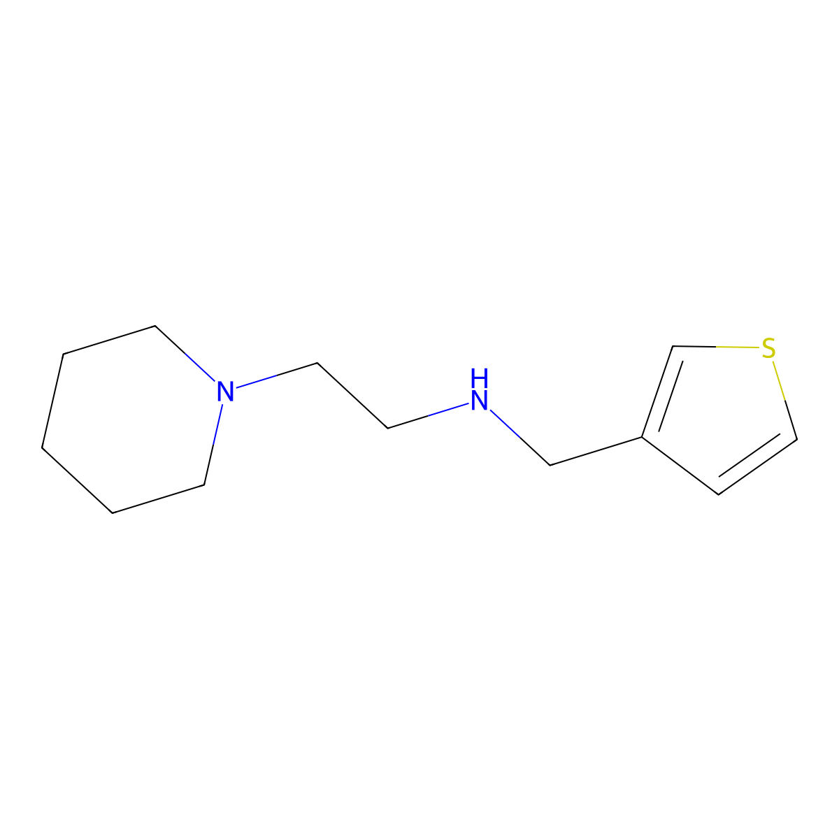 [2-(Piperidin-1-yl)ethyl][(thiophen-3-yl)methyl]amine molecular structure, CAS 1248490-30-3