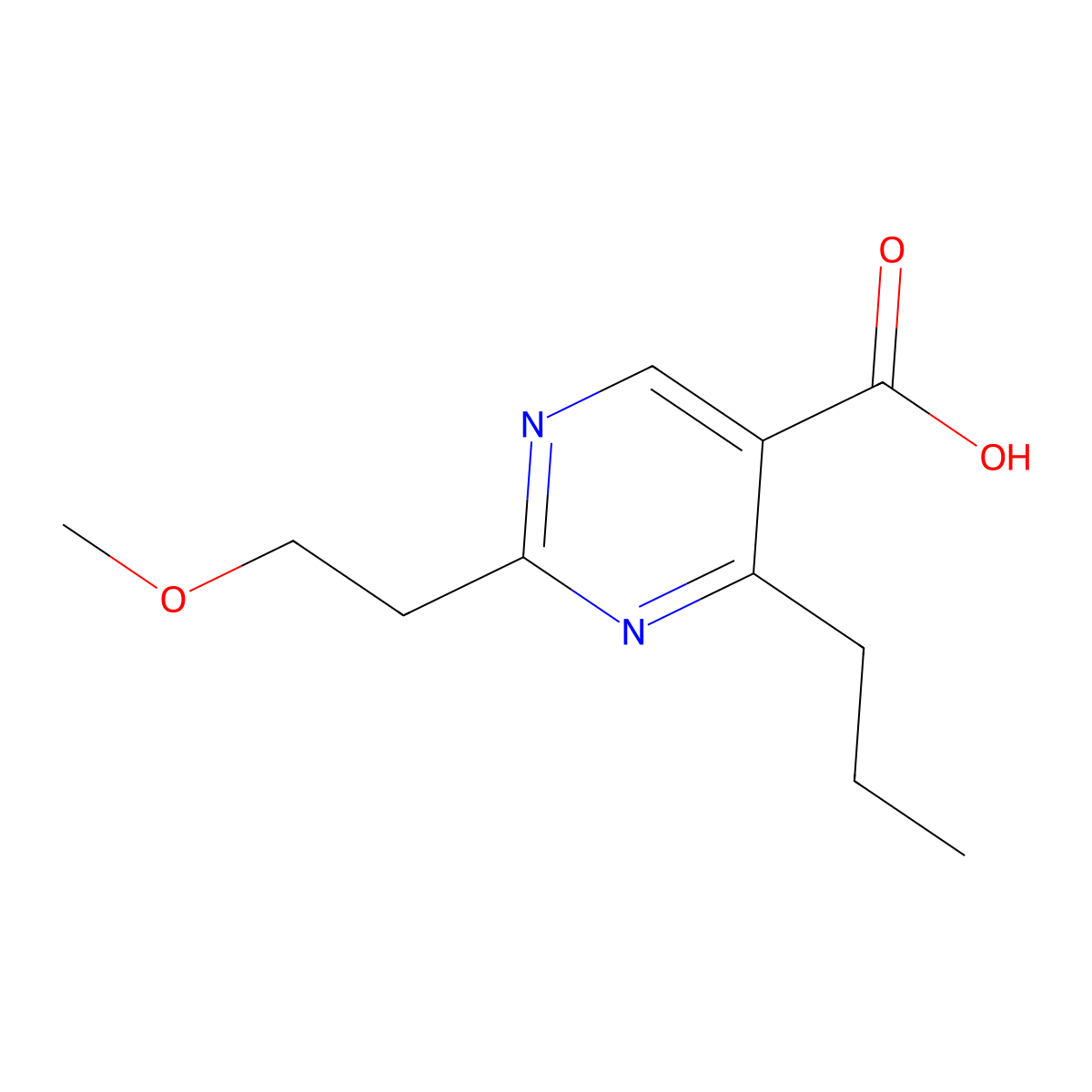 2-(2-Methoxyethyl)-4-propylpyrimidine-5-carboxylic acid molecular structure, CAS 1248490-59-6
