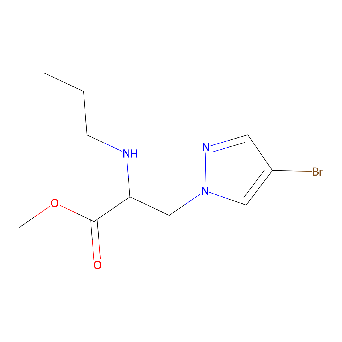 Methyl 3-(4-bromo-1h-pyrazol-1-yl)-2-(propylamino)propanoate molecular structure, CAS 1248490-82-5