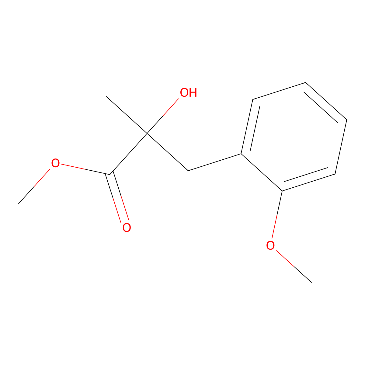 Methyl 2-hydroxy-3-(2-methoxyphenyl)-2-methylpropanoate molecular structure, CAS 1248492-18-3