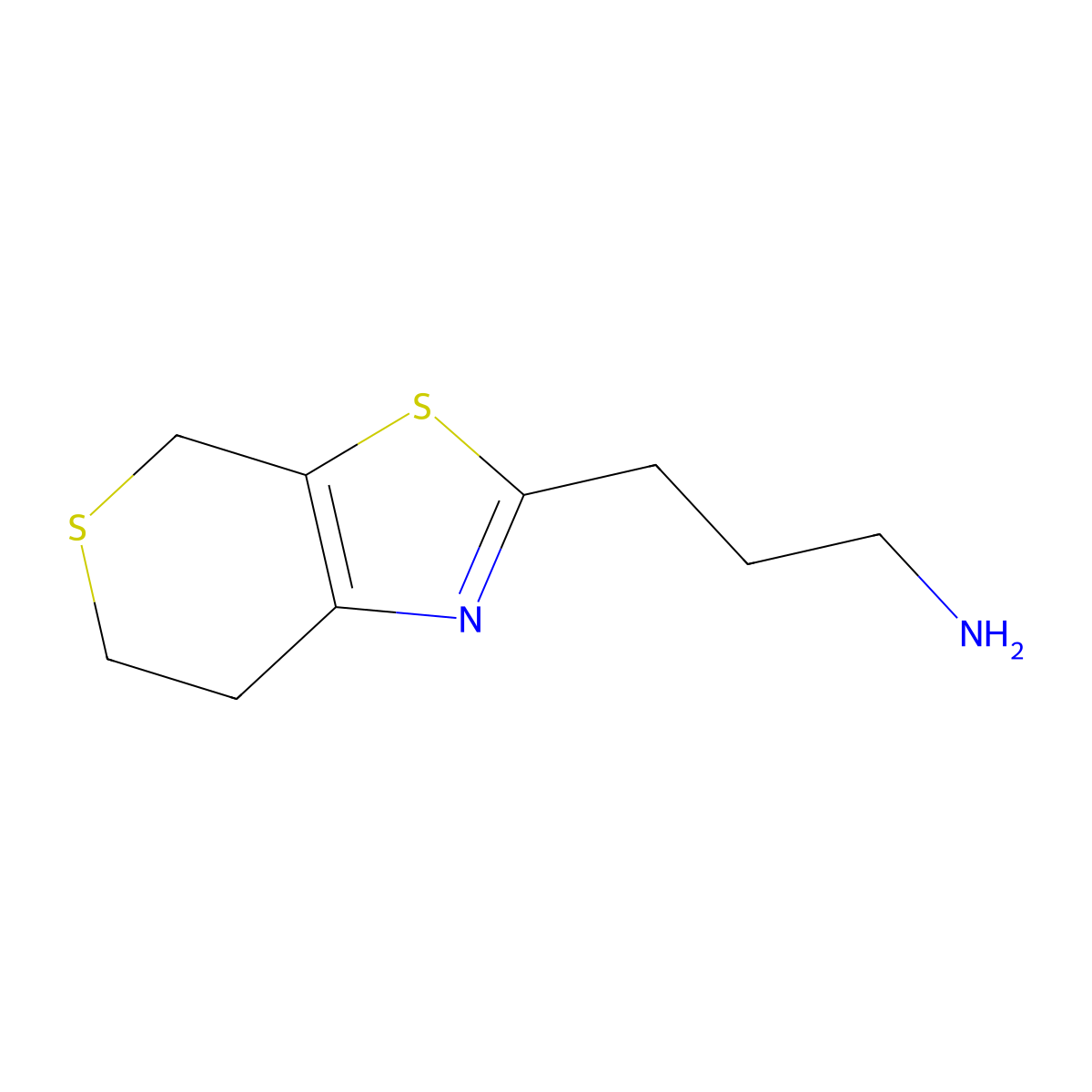 3-{4H,6H,7H-thiopyrano[4,3-d][1,3]thiazol-2-yl}propan-1-amine molecular structure, CAS 1248493-21-1