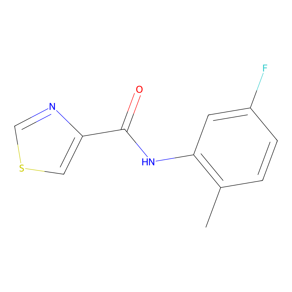 N-(5-fluoro-2-methylphenyl)-1,3-thiazole-4-carboxamide molecular structure, CAS 1248493-81-3