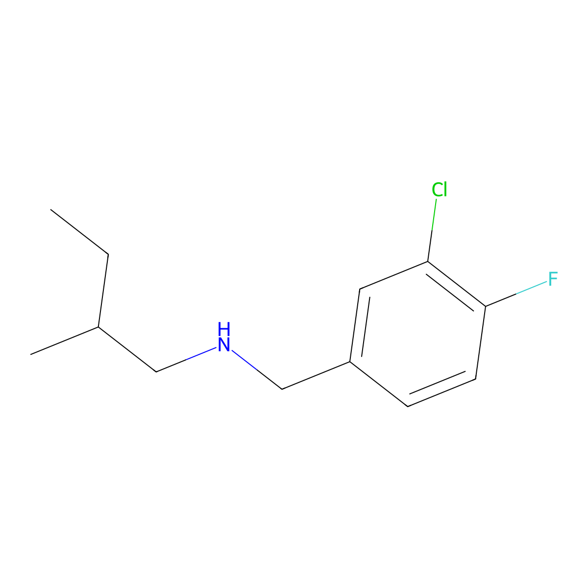 [(3-Chloro-4-fluorophenyl)methyl](2-methylbutyl)amine molecular structure, CAS 1248495-07-9