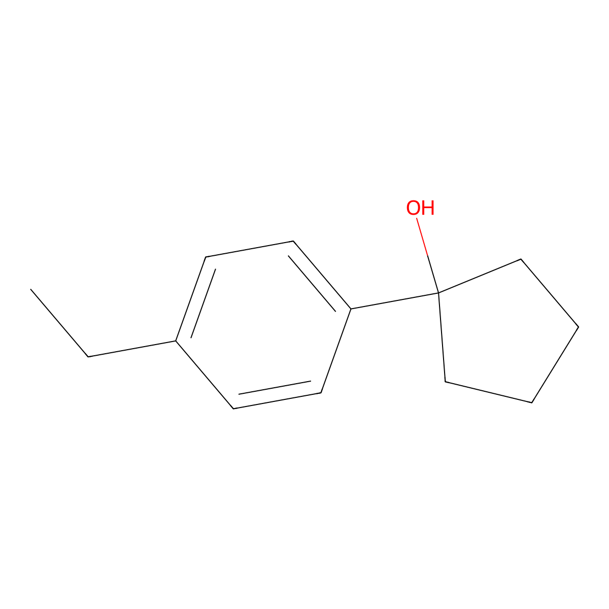 1-(4-Ethylphenyl)cyclopentan-1-ol molecular structure, CAS 1248495-15-9