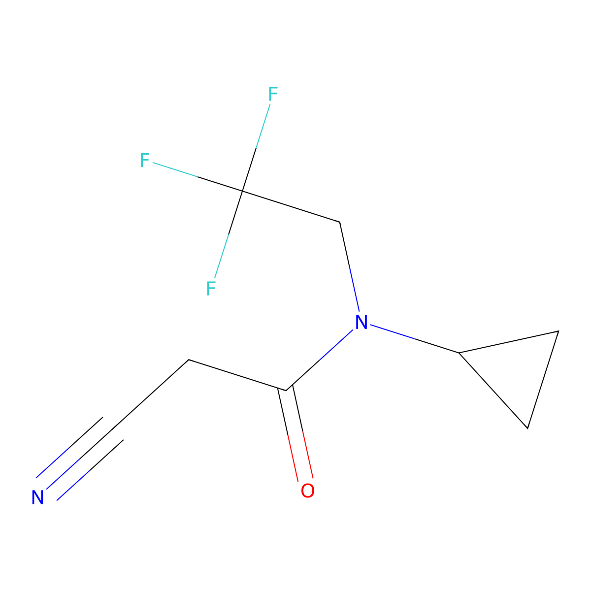 2-cyano-N-cyclopropyl-N-(2,2,2-trifluoroethyl)acetamide molecular structure, CAS 1248497-60-0