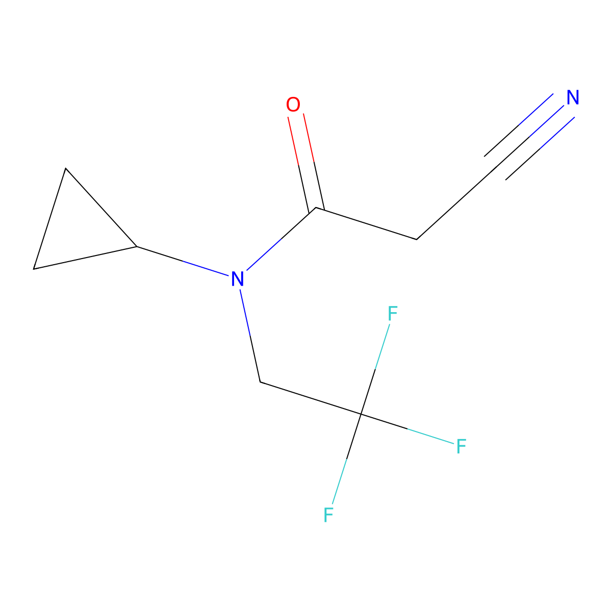 2-cyano-N-cyclopropyl-N-(2,2,2-trifluoroethyl)acetamide molecular structure, CAS 1248497-60-0