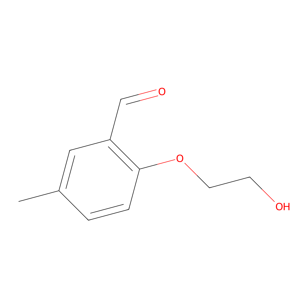 2-(2-Hydroxyethoxy)-5-methylbenzaldehyde molecular structure, CAS 1248498-39-6