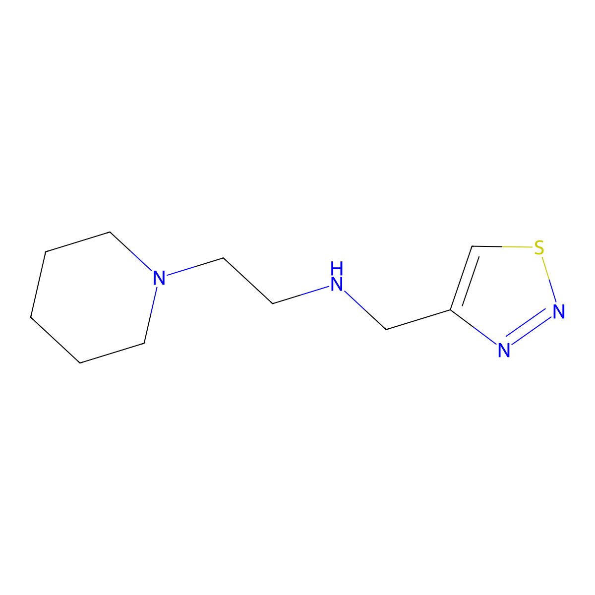 [2-(Piperidin-1-yl)ethyl][(1,2,3-thiadiazol-4-yl)methyl]amine molecular structure, CAS 1248499-71-9