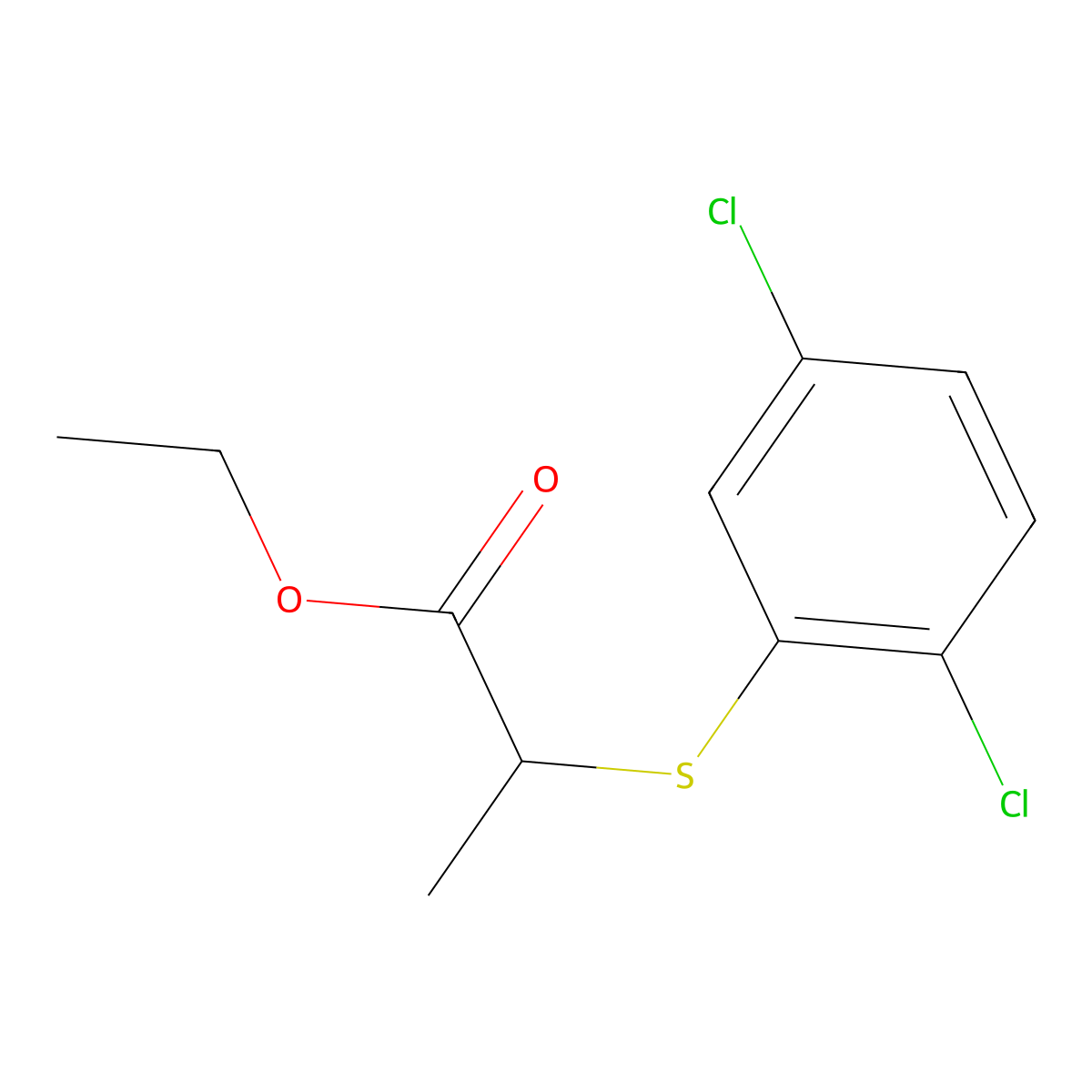 Ethyl 2-[(2,5-dichlorophenyl)sulfanyl]propanoate molecular structure, CAS 1248500-70-0