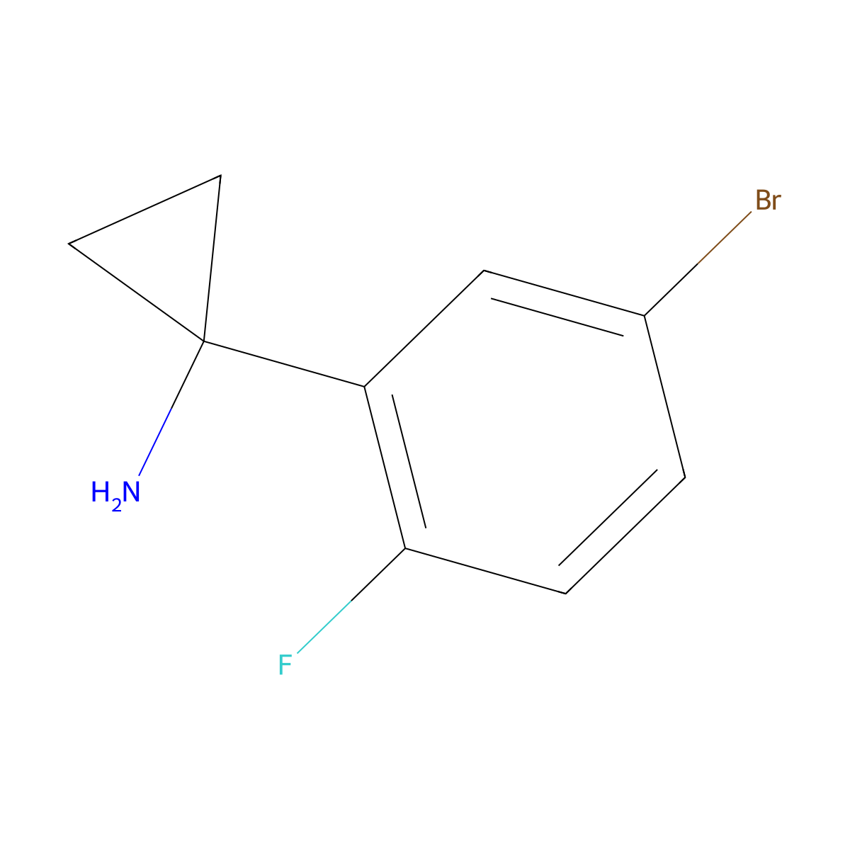 1-(5-Bromo-2-fluorophenyl)cyclopropanamine molecular structure, CAS 1248503-74-3