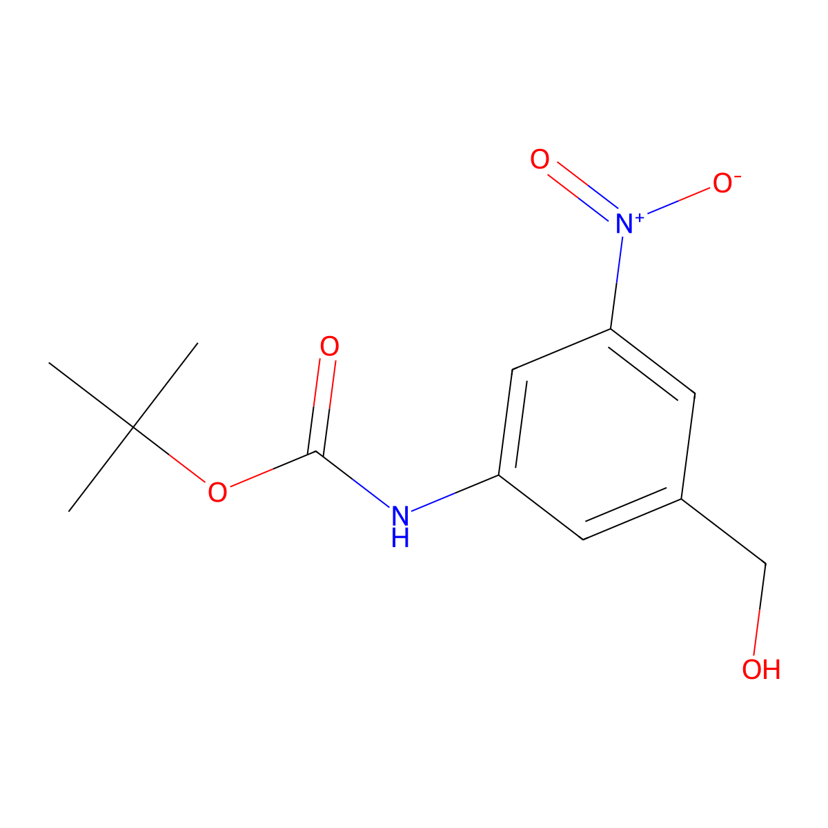 tert-butyl N-[3-(hydroxymethyl)-5-nitrophenyl]carbamate molecular structure, CAS 1248503-82-3