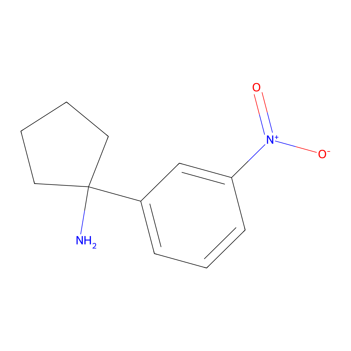 1-(3-Nitrophenyl)cyclopentan-1-amine molecular structure, CAS 1248504-17-7