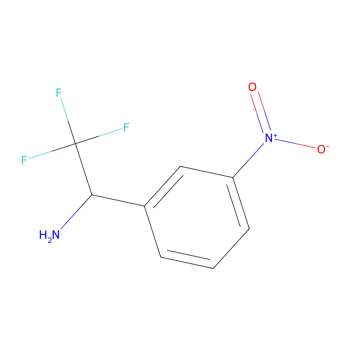 2,2,2-Trifluoro-1-(3-nitrophenyl)ethan-1-amine molecular structure, CAS 1248504-66-6