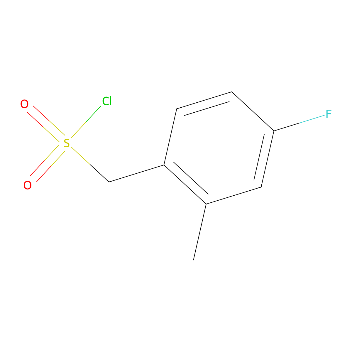 (4-Fluoro-2-methylphenyl)methanesulfonyl chloride molecular structure, CAS 1248508-79-3