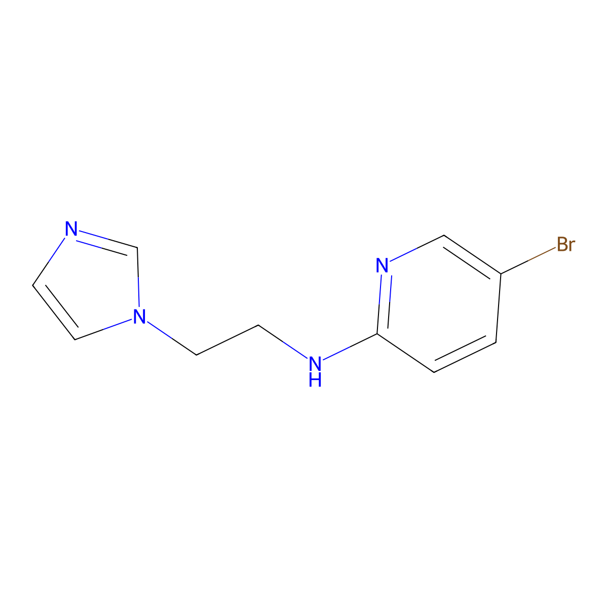 5-bromo-N-[2-(1H-imidazol-1-yl)ethyl]pyridin-2-amine molecular structure, CAS 1248508-98-6