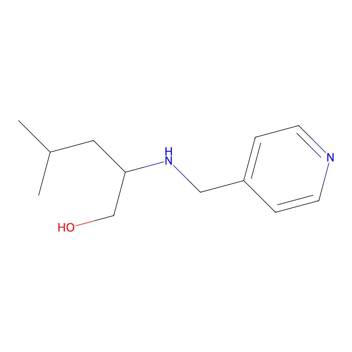 4-Methyl-2-{[(pyridin-4-yl)methyl]amino}pentan-1-ol molecular structure, CAS 1248513-04-3