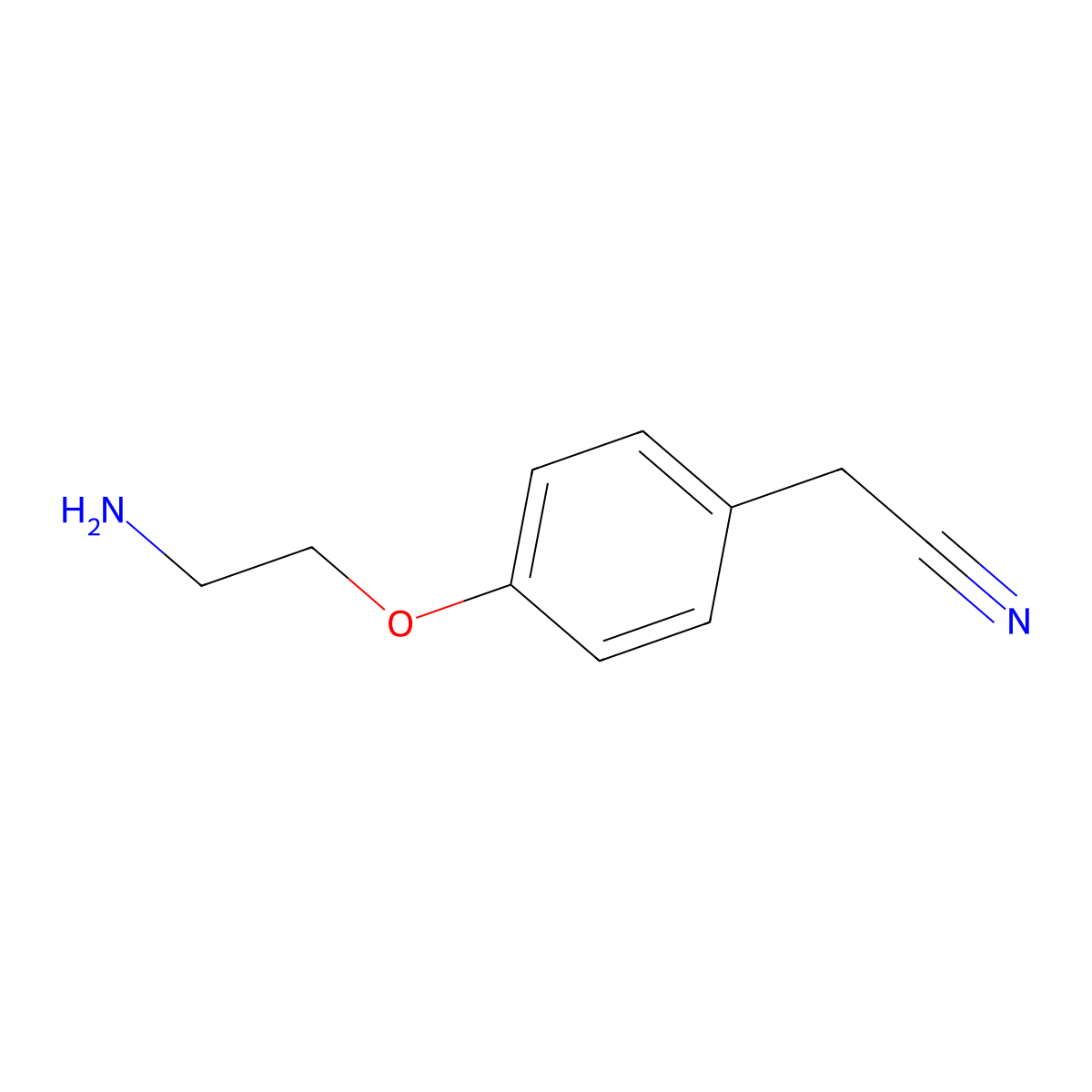 2-[4-(2-Aminoethoxy)phenyl]acetonitrile molecular structure, CAS 1248513-84-9