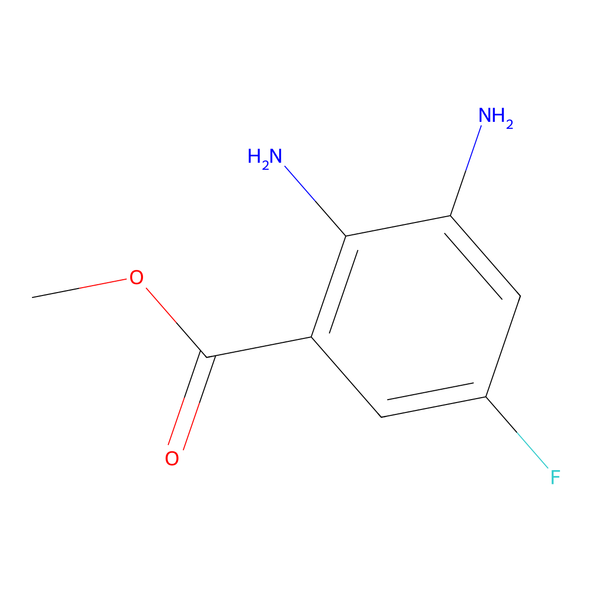 Methyl 2,3-diamino-5-fluorobenzoate molecular structure, CAS 1248541-61-8