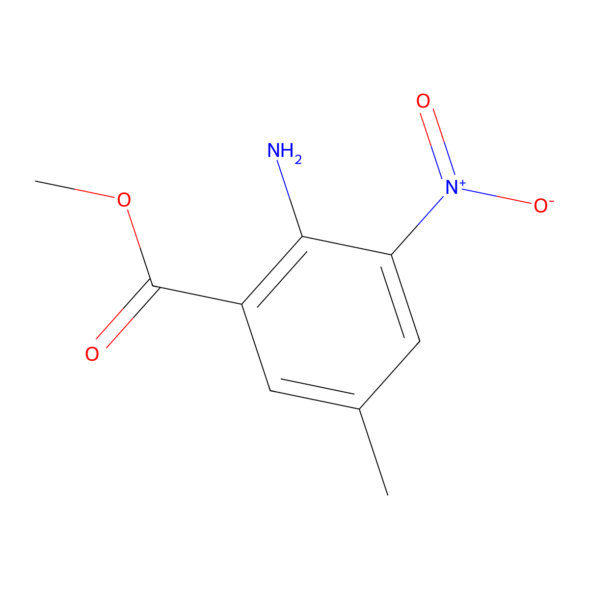 Methyl 2-amino-5-methyl-3-nitrobenzoate molecular structure, CAS 1248541-72-1