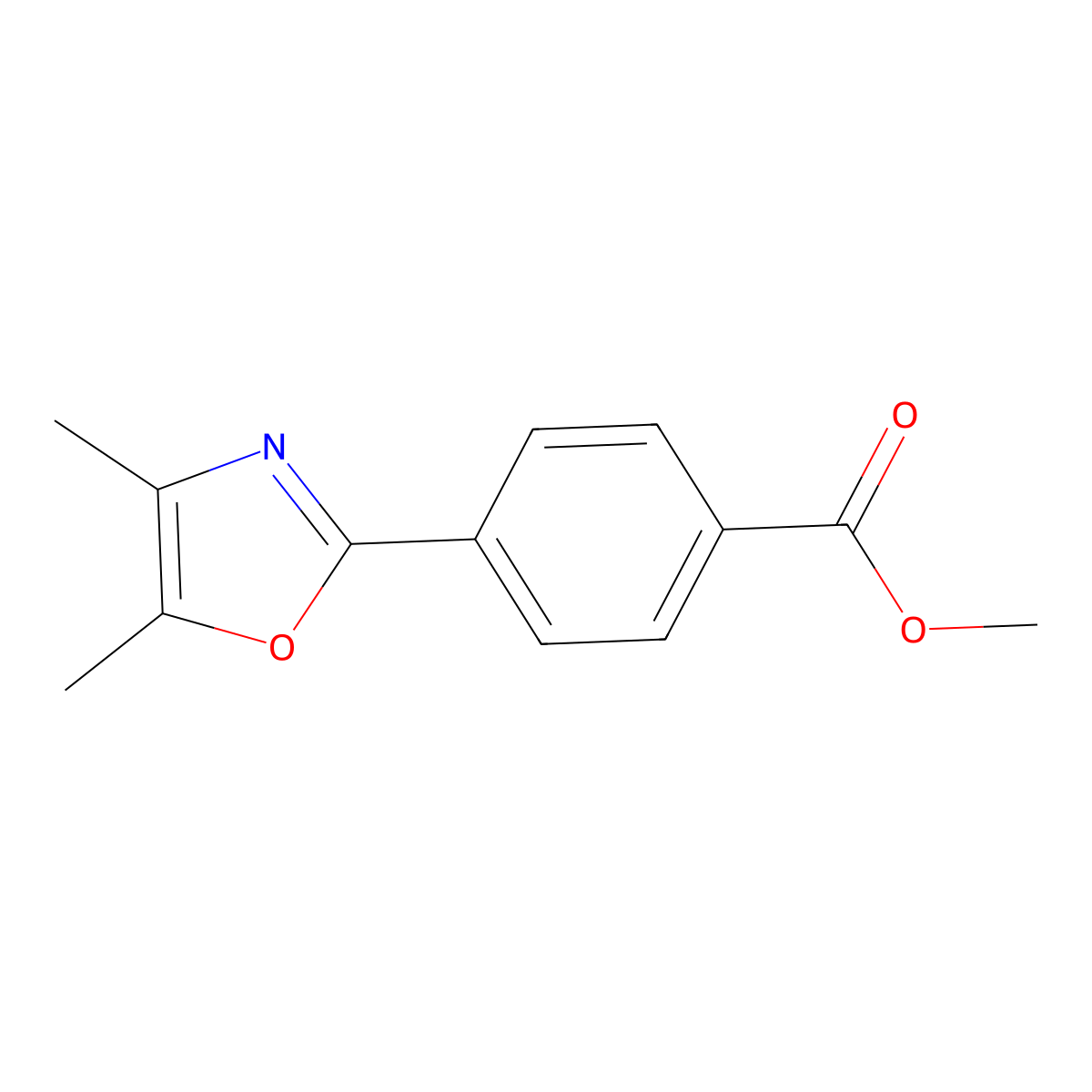 4-(4,5-Dimethyl-oxazol-2-yl)-benzoic acid methyl ester molecular structure, CAS 1248542-30-4