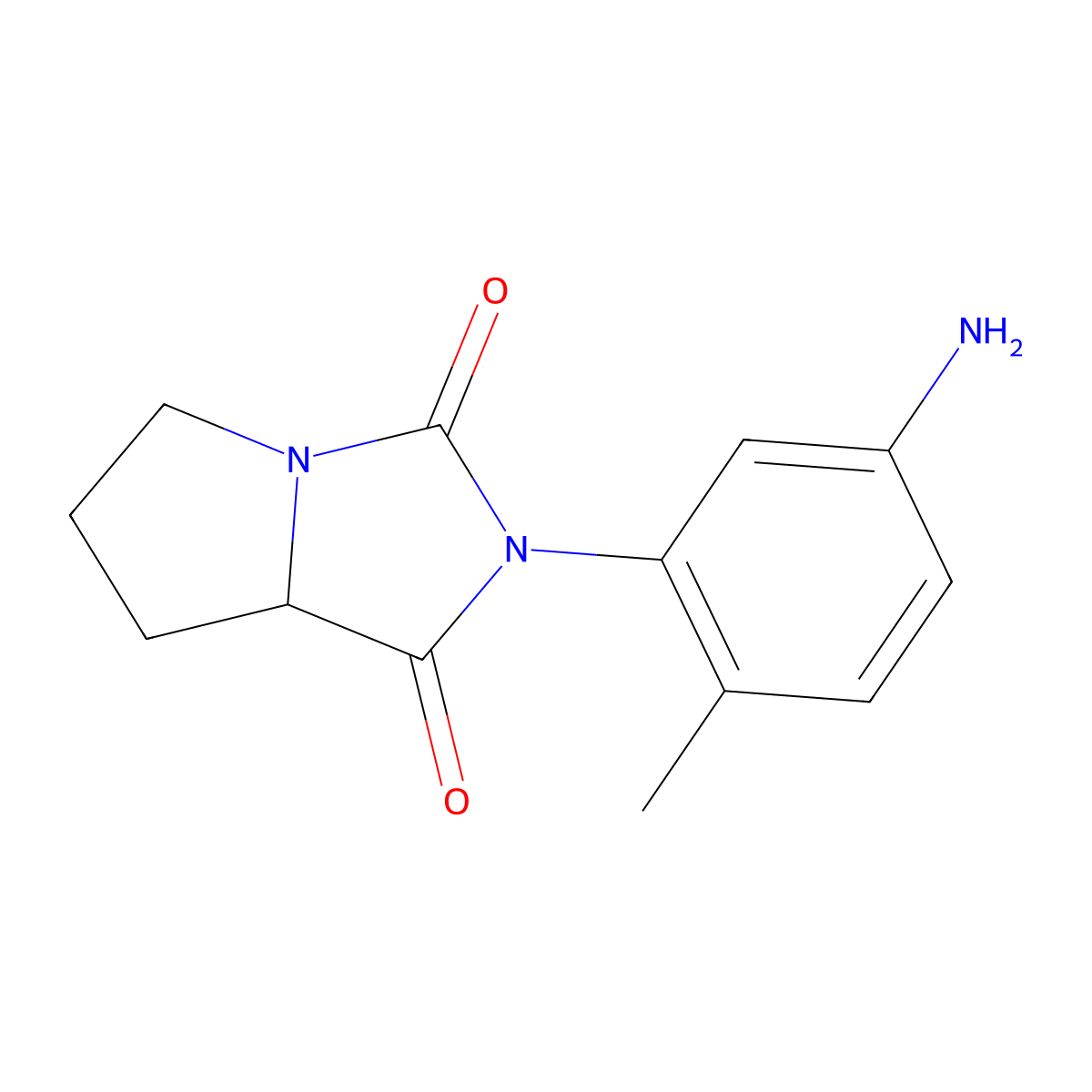 2-(5-amino-2-methylphenyl)tetrahydro-1H-pyrrolo[1,2-c]imidazole-1,3(2H)-dione molecular structure, CAS 1248547-52-5