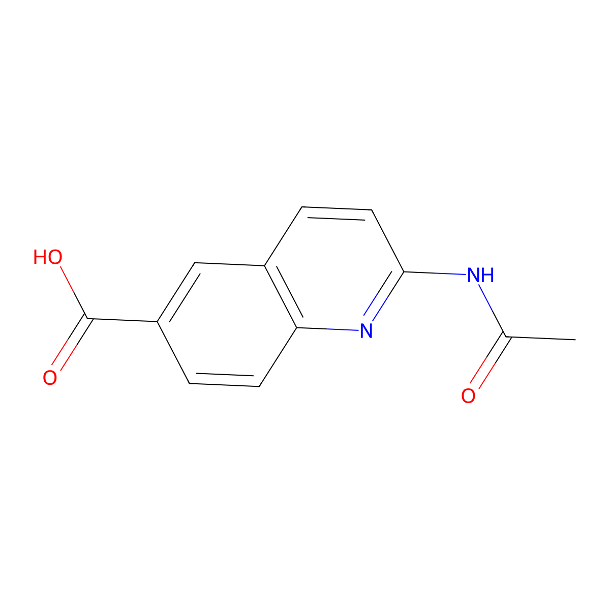 2-Acetamidoquinoline-6-carboxylic acid molecular structure, CAS 1248549-29-2