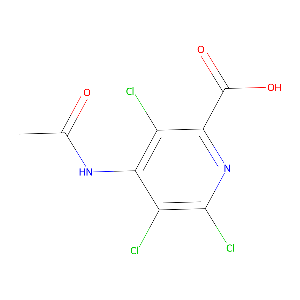 3,5,6-Trichloro-4-acetamidopyridine-2-carboxylic acid molecular structure, CAS 1248549-48-5