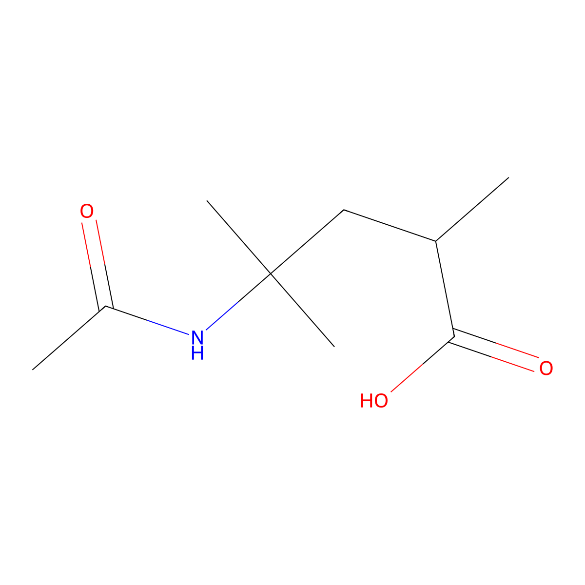 4-Acetamido-2,4-dimethylpentanoic acid molecular structure, CAS 1248549-80-5