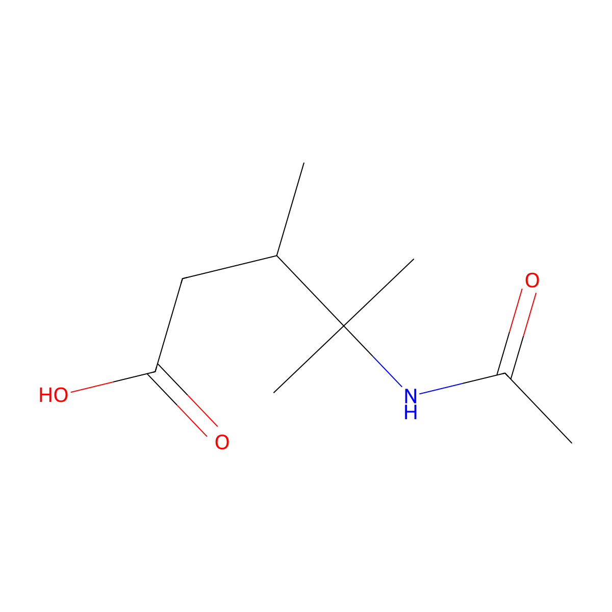 4-Acetamido-3,4-dimethylpentanoic acid molecular structure, CAS 1248549-84-9