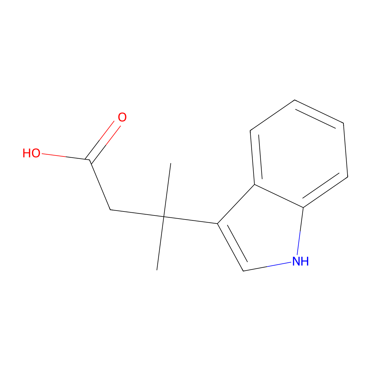 3-(1h-Indol-3-yl)-3-methylbutanoic acid molecular structure, CAS 1248550-02-8