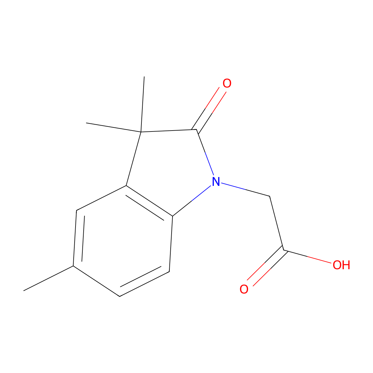 2-(3,3,5-Trimethyl-2-oxoindolin-1-yl)acetic acid molecular structure, CAS 1248550-14-2