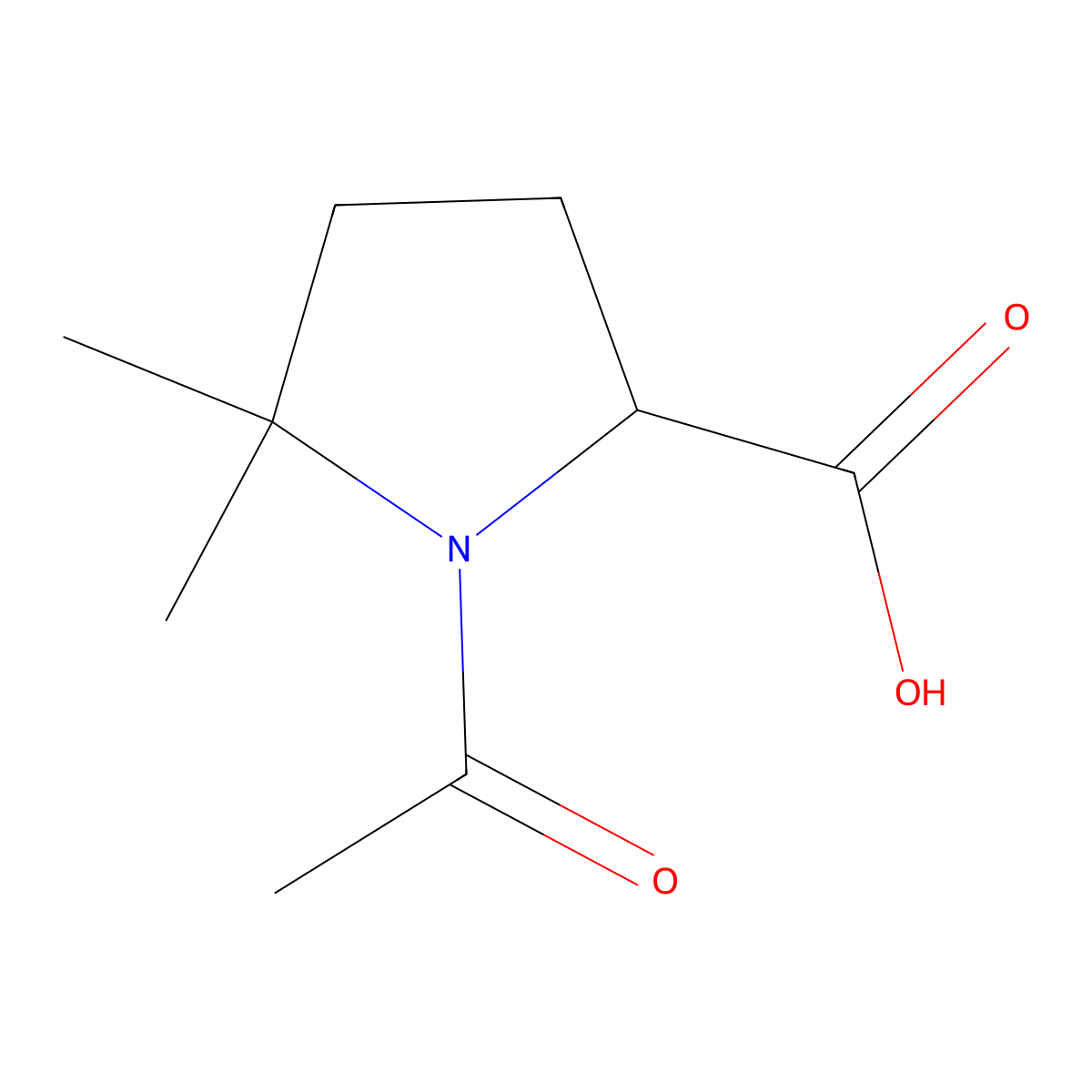 1-Acetyl-5,5-dimethylpyrrolidine-2-carboxylic acid molecular structure, CAS 1248550-52-8