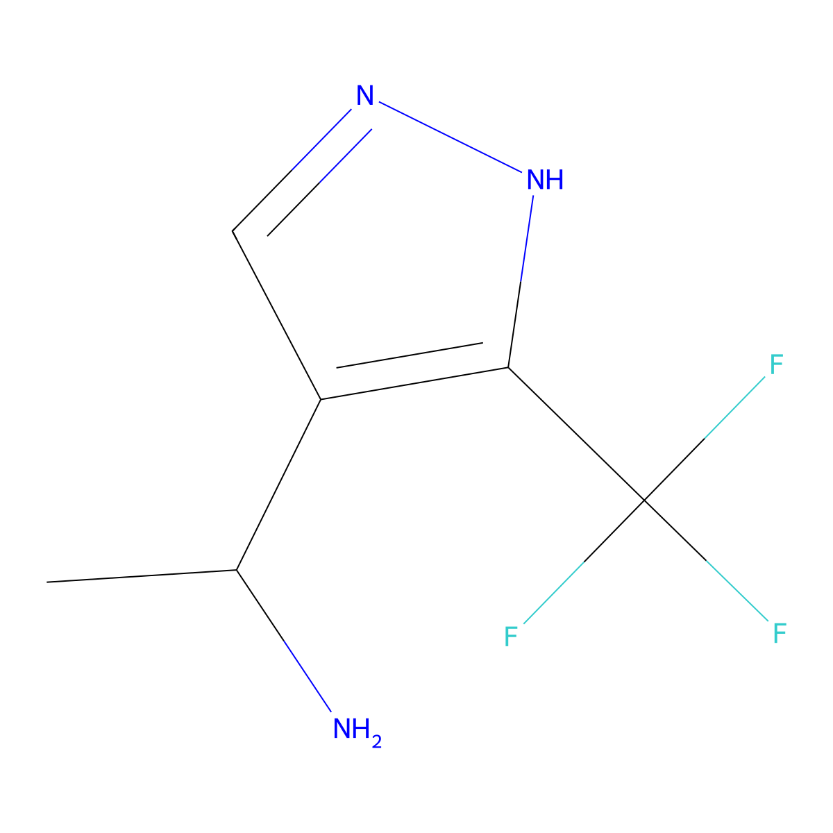1-(3-(Trifluoromethyl)-1h-pyrazol-4-yl)ethan-1-amine molecular structure, CAS 1248551-15-6