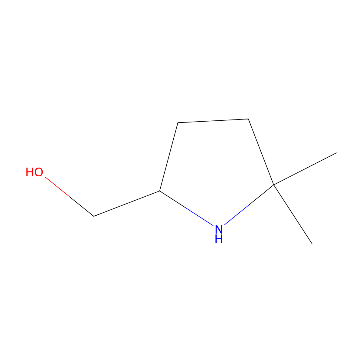 (5,5-Dimethylpyrrolidin-2-yl)methanol molecular structure, CAS 1248551-44-1