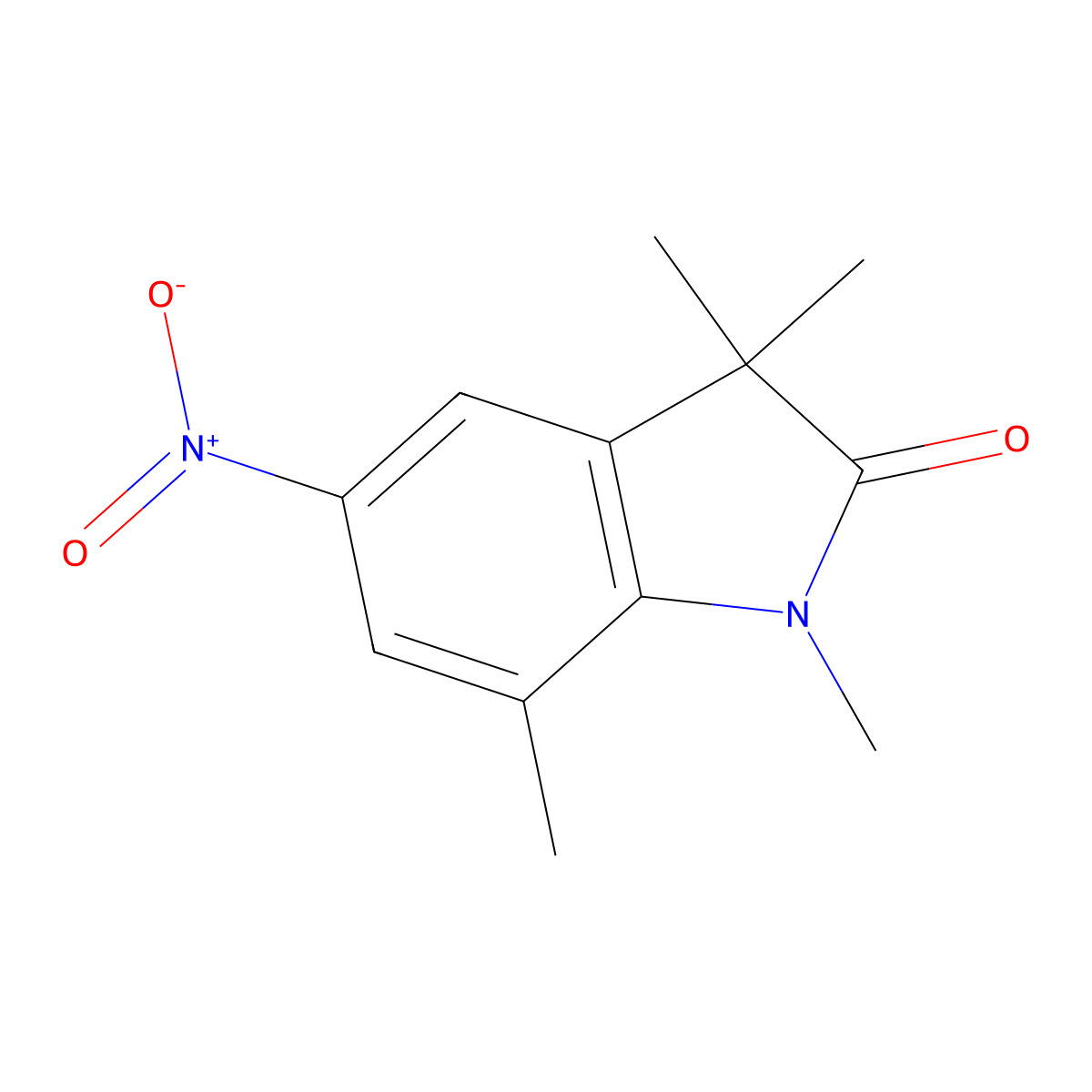 1,3,3,7-Tetramethyl-5-nitro-1,3-dihydro-2H-indol-2-one molecular structure, CAS 1248551-74-7