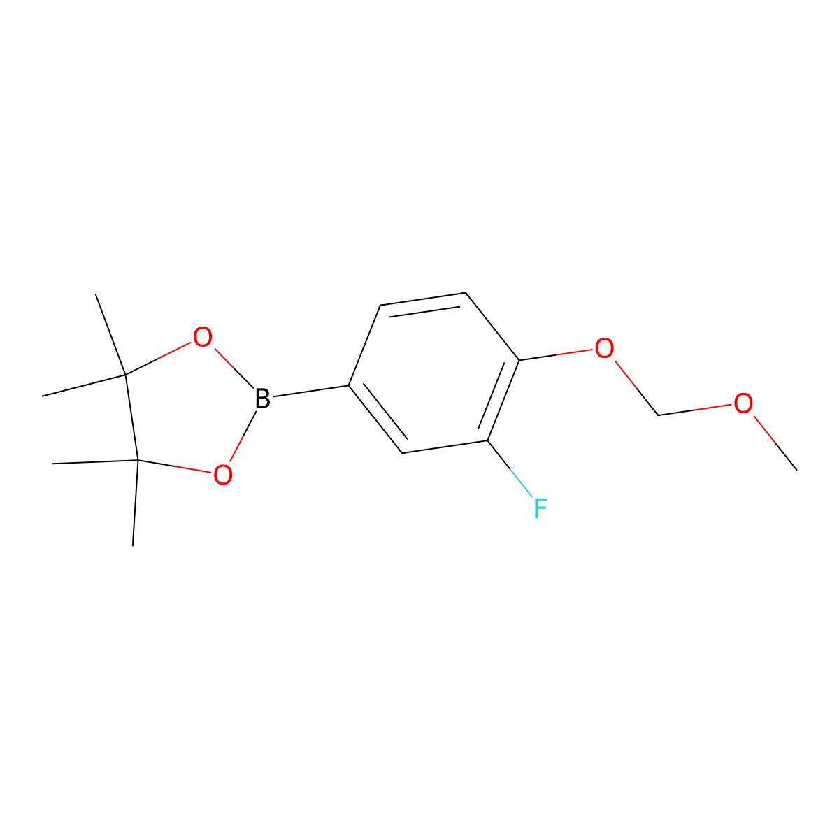 2-[3-Fluoro-4-(methoxymethoxy)phenyl]-4,4,5,5-tetramethyl-1,3,2-dioxaborolane molecular structure, CAS 1248556-02-6